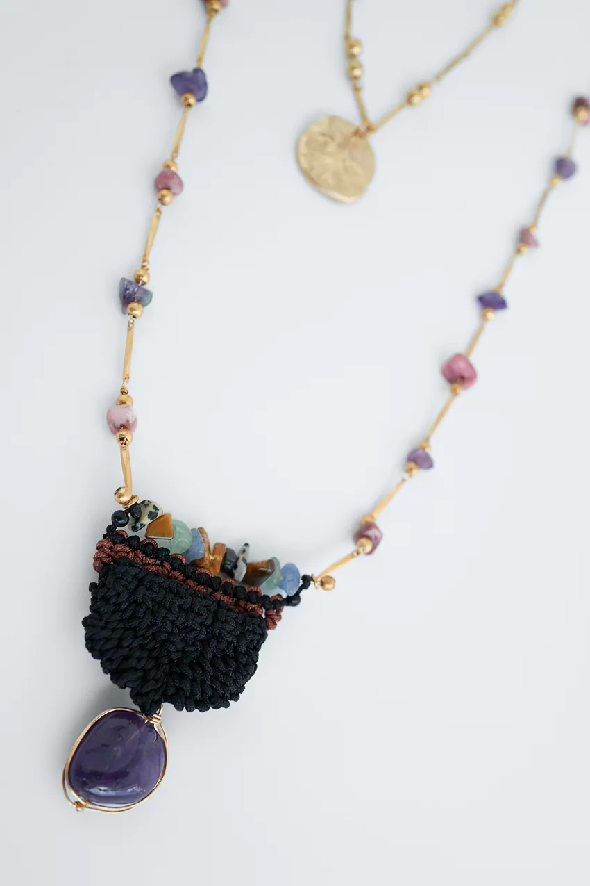 Stones and Crochet necklace