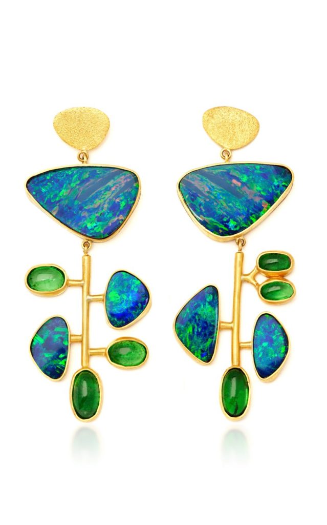 large rush jewelry design blue kinetic opal and tsavorite earrings
